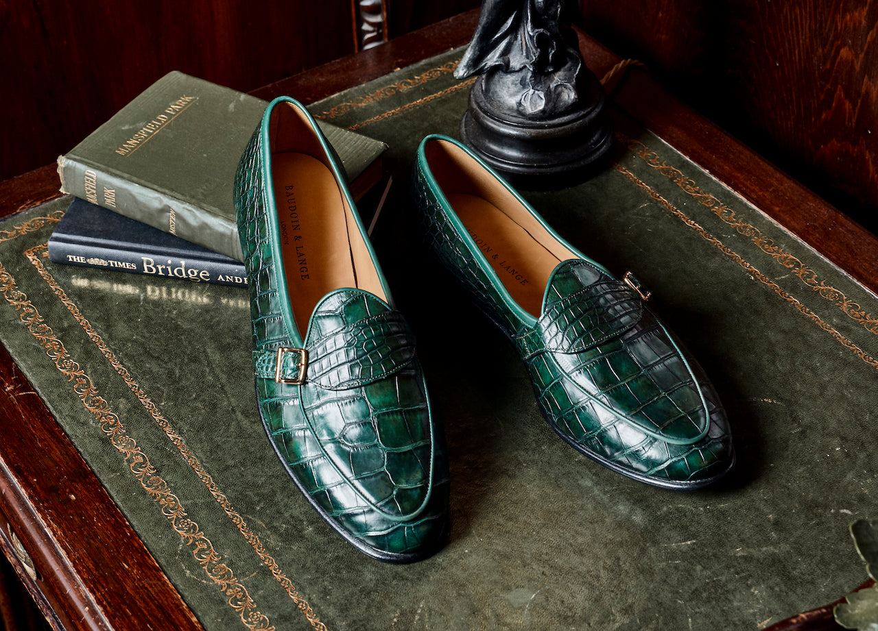 Men's Alligator Leather Slip-On Loafer Shoes