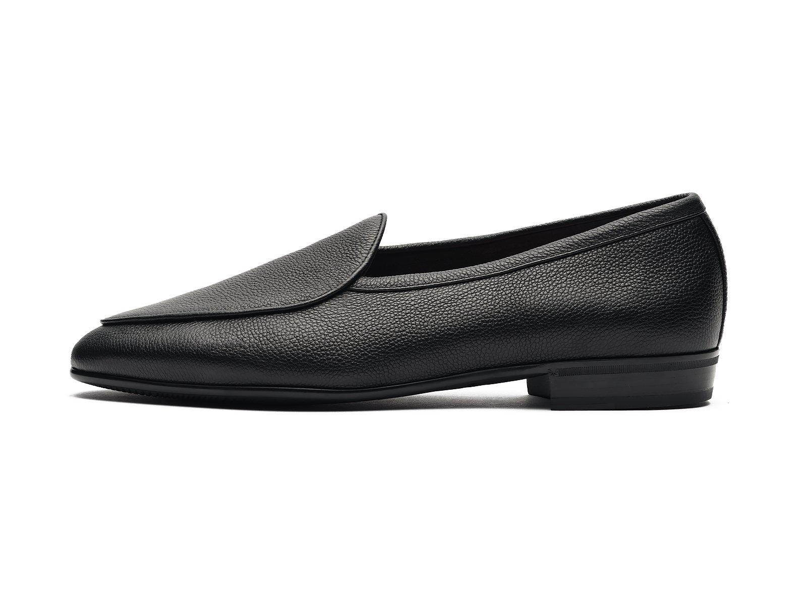 Sagan Rubber Loafers in Black Lunar Grain Calf