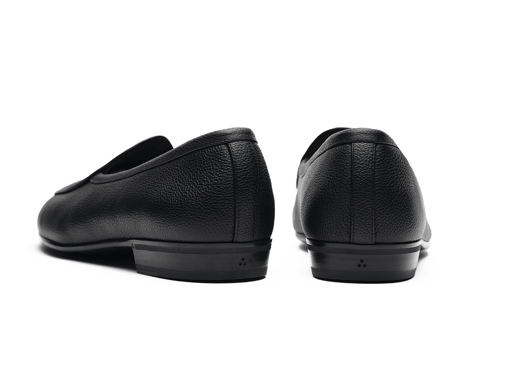 Sagan Rubber Loafers in Black Lunar Grain Calf