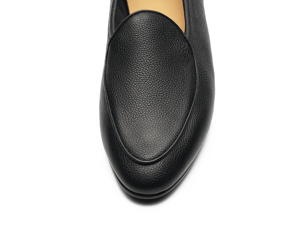 Sagan Rubber Loafers in Black Lunar Grain Calf
