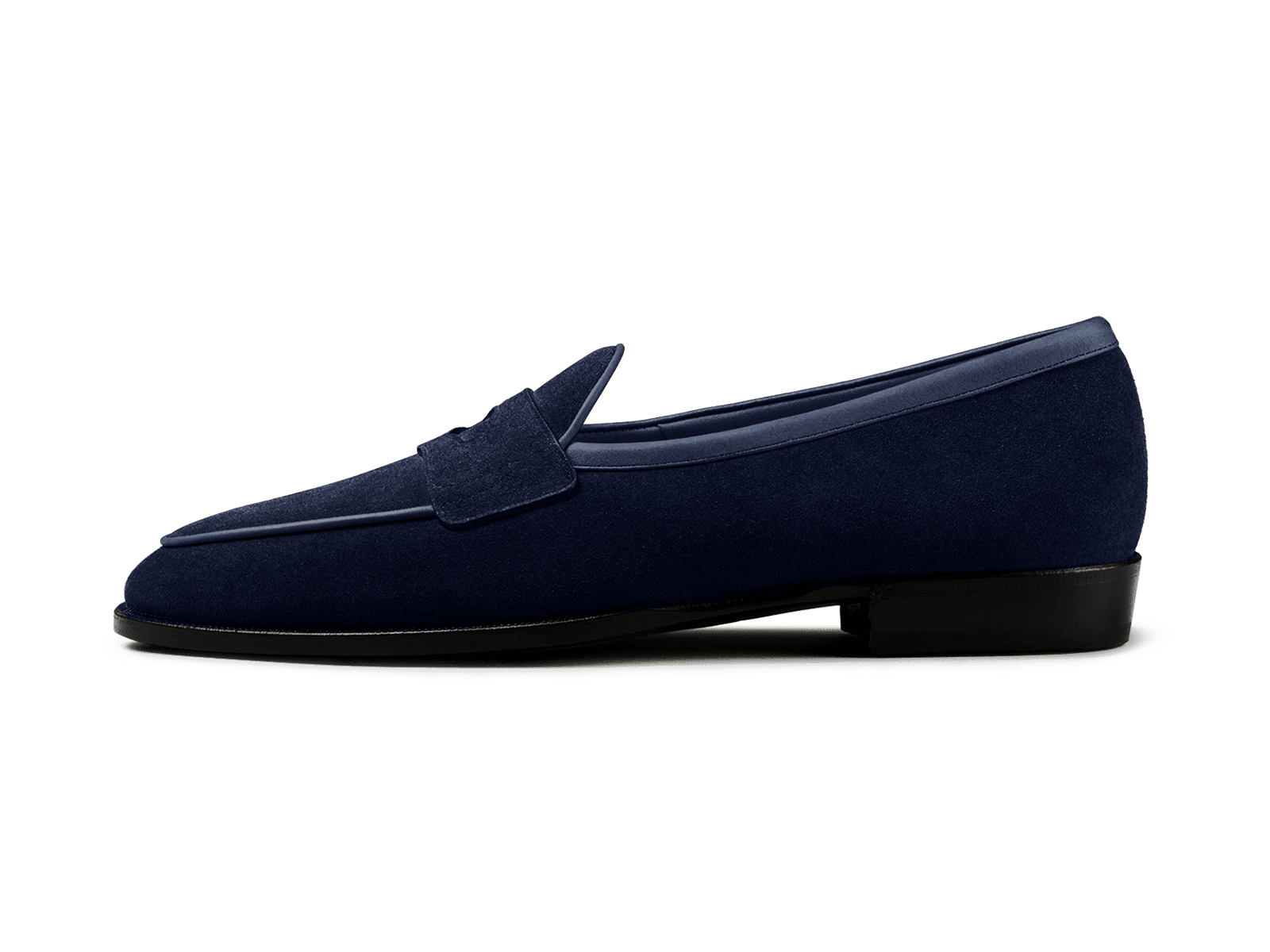 Grand Fenelon Penny Loafers in French Navy Noble Suede