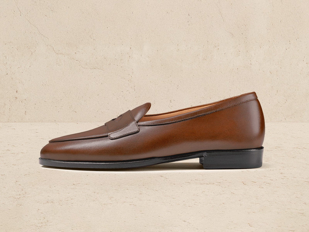 Grand Fleurus Penny Loafers in Tawny Noble Calf