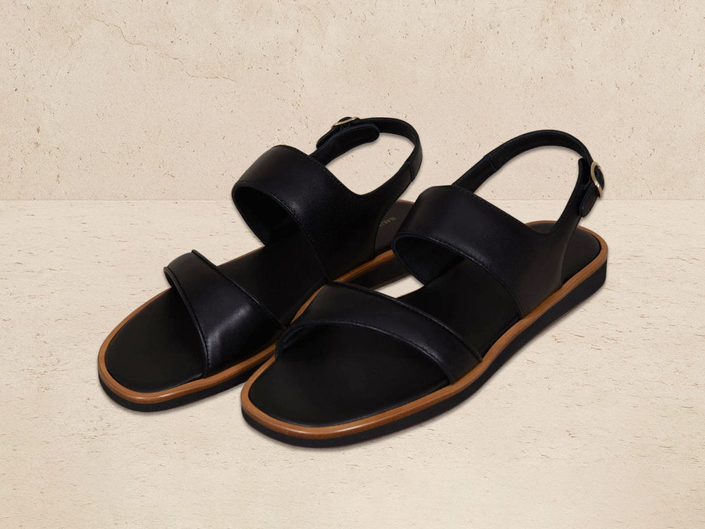 Nuage Sandal in Black Nappa