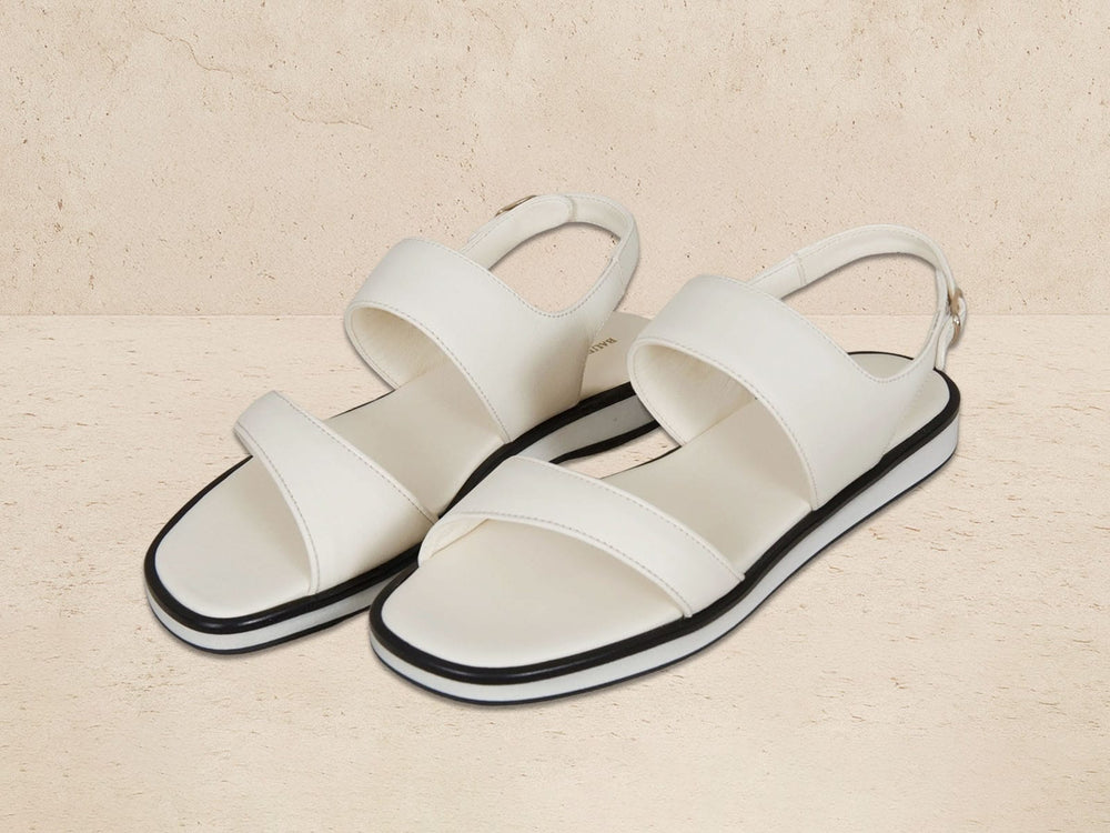 Nuage Sandal in Blanc Casse Nappa