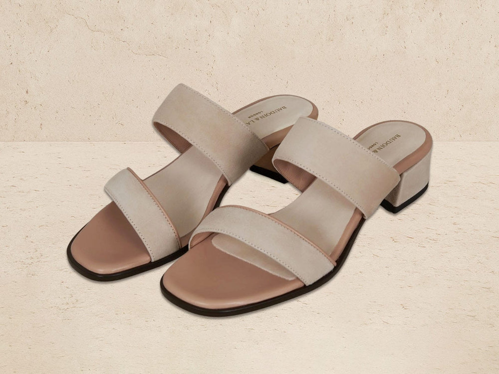 Plume Hi Sandal in Albâtre Luxe Suede and Nappa