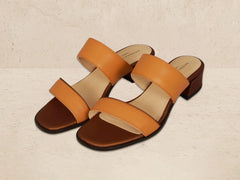 Plume Hi Sandal in Orange Matt Calf and Copper Translucent Kidskin