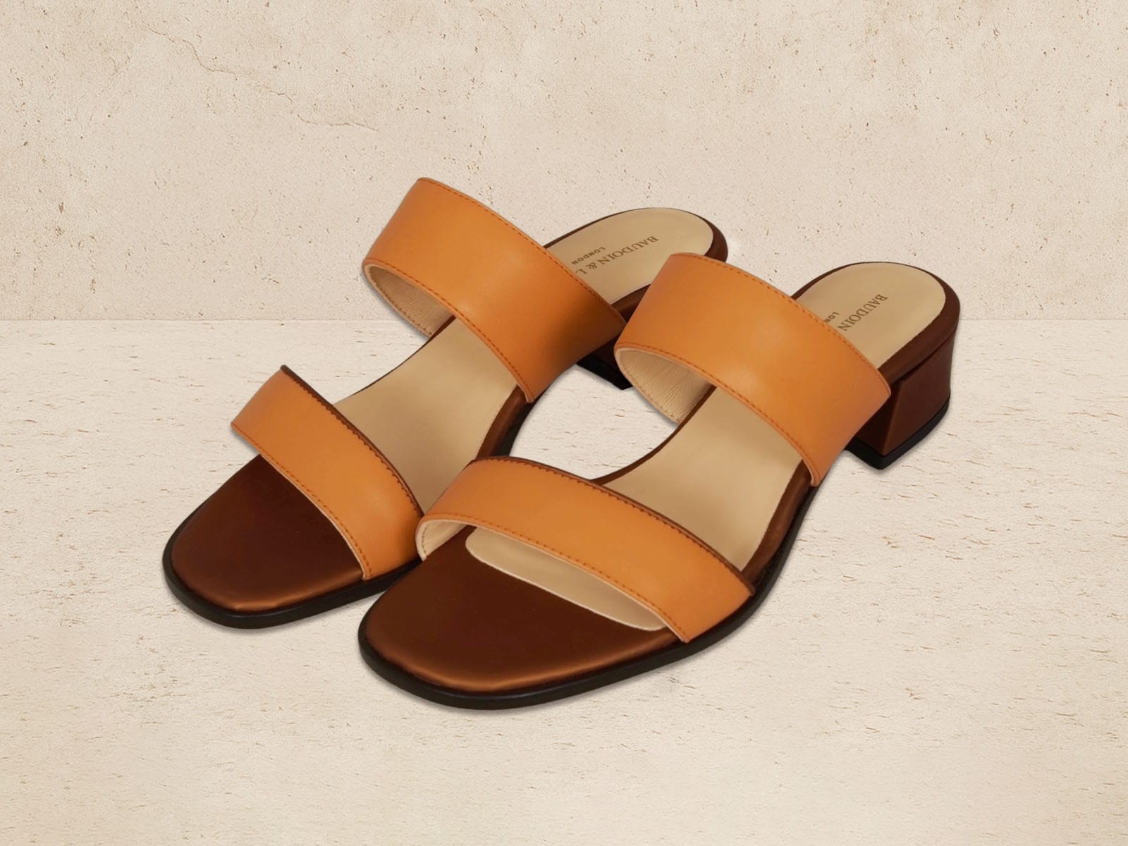 Plume Hi Sandal in Orange Matt Calf and Copper Translucent Kidskin
