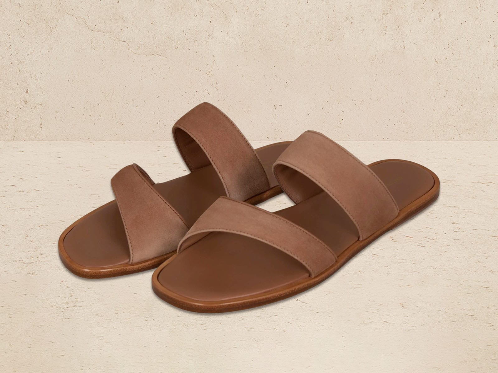 Plume Sandal in Alezan Luxe Suede and Nappa