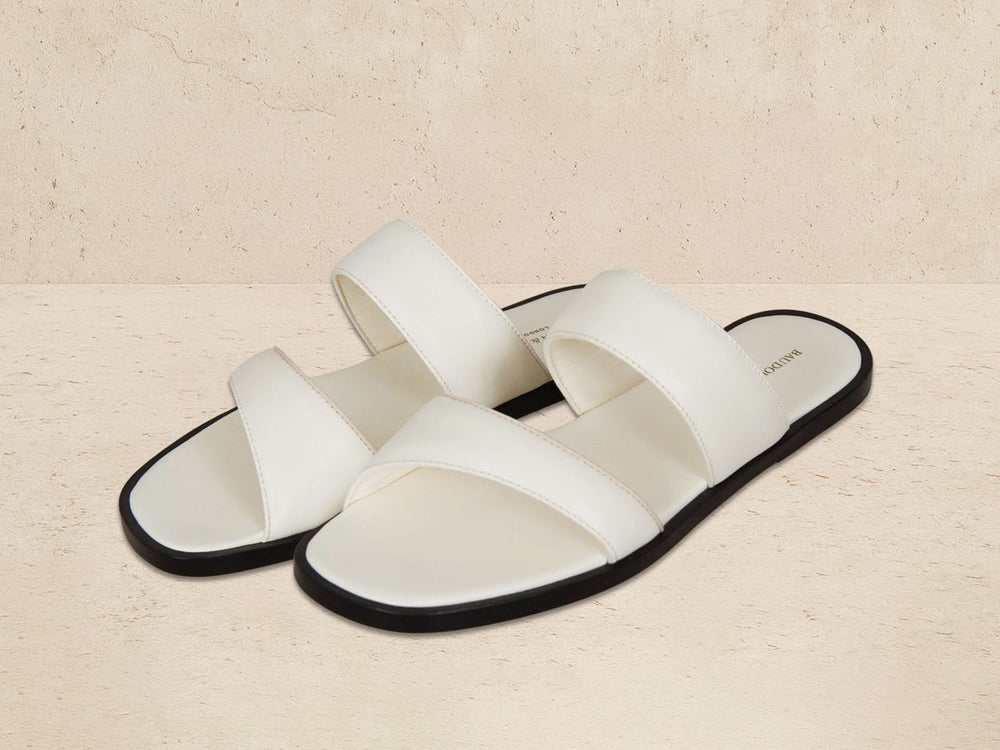 Plume Sandal in Blanc Cassè Nappa