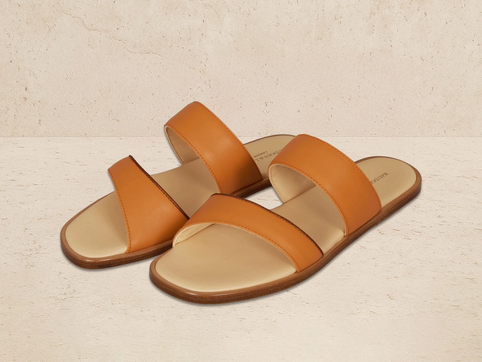 Plume Sandal in Orange Matt Calf and Copper Translucent Kidskin