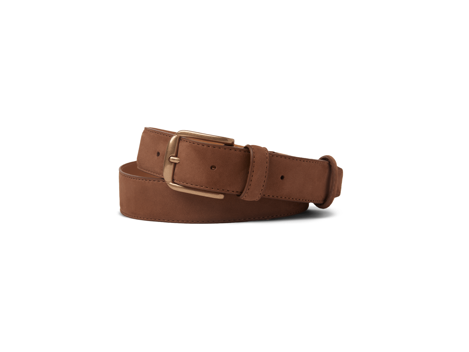 Sagan Belt Gold Buckle in Sandy Grey Nubuck