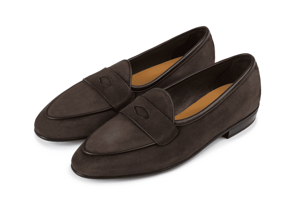 サガン・クラシック・イチョウ・ローファー(ルシタニア・ダークブラウン・アステリア・スエード/ラバーソール