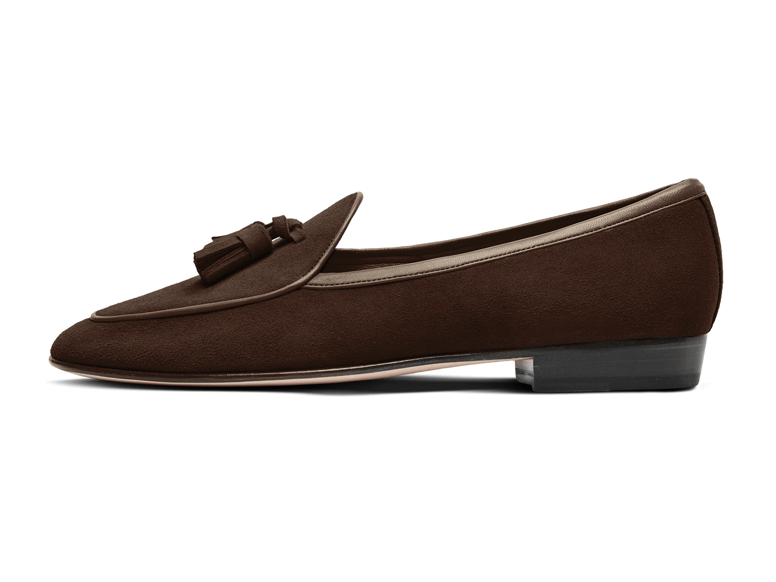 Sagan Classic Tassel Loafers in Lusitanias Dark Brown Asteria Suede