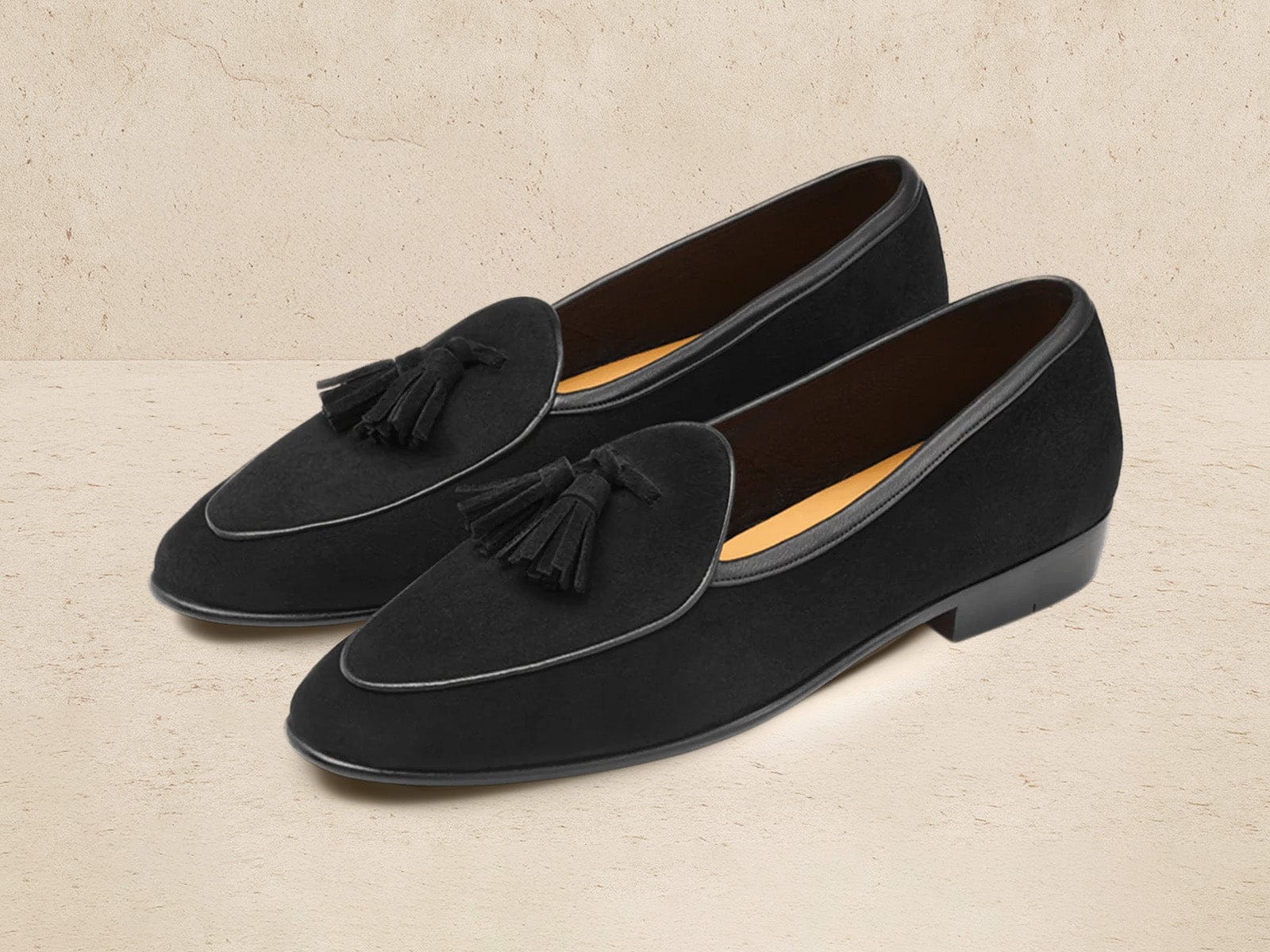 Sagan Classic Tassel Loafers in Obsidian Black Asteria Suede