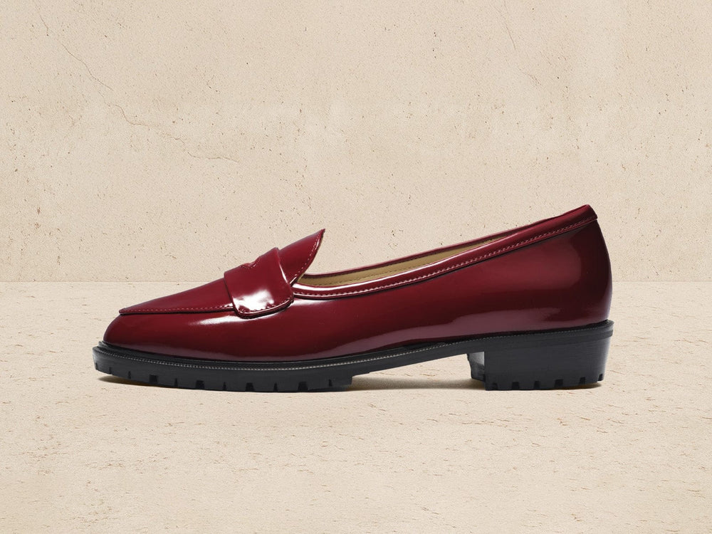 Sagan Ginkgo Loafers in Garnet Patent Leather