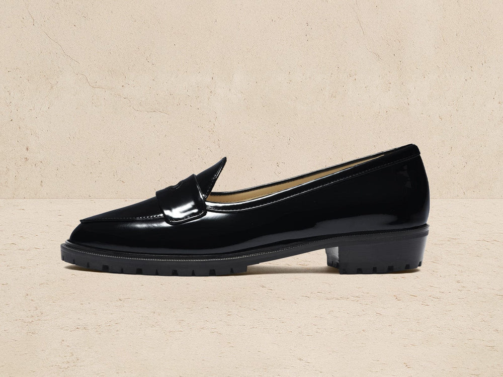 Sagan Ginkgo Loafers in Nero Soft Patent Leather