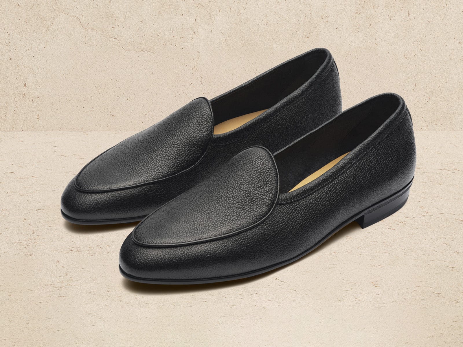 Sagan Rubber Loafers in Black Lunar Grain Calf