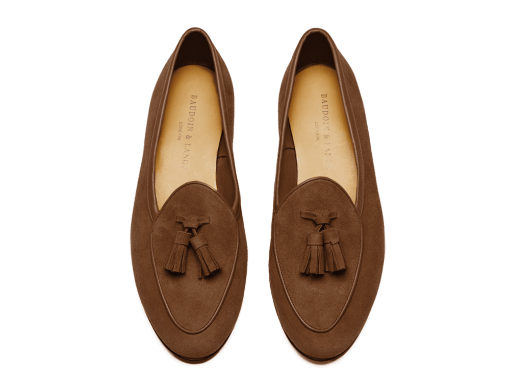 Sagan Classic Tassel Loafers in Moyen Brown Asteria Suede