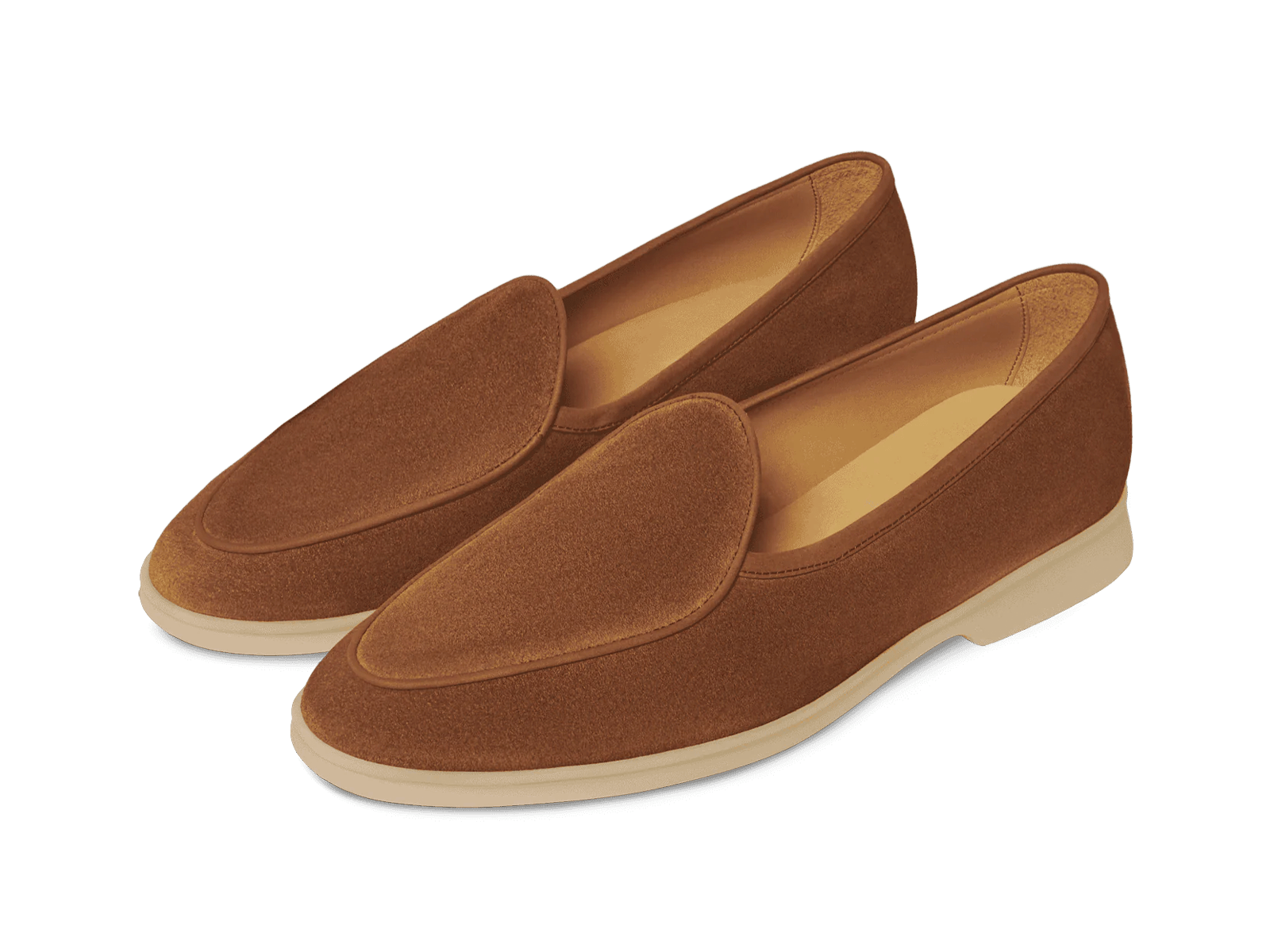 Stride Loafers in Cork Brown Glove Suede with Natural Sole