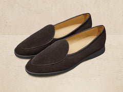 Stride Loafers in Dark Brown Glove Suede Dark Sole