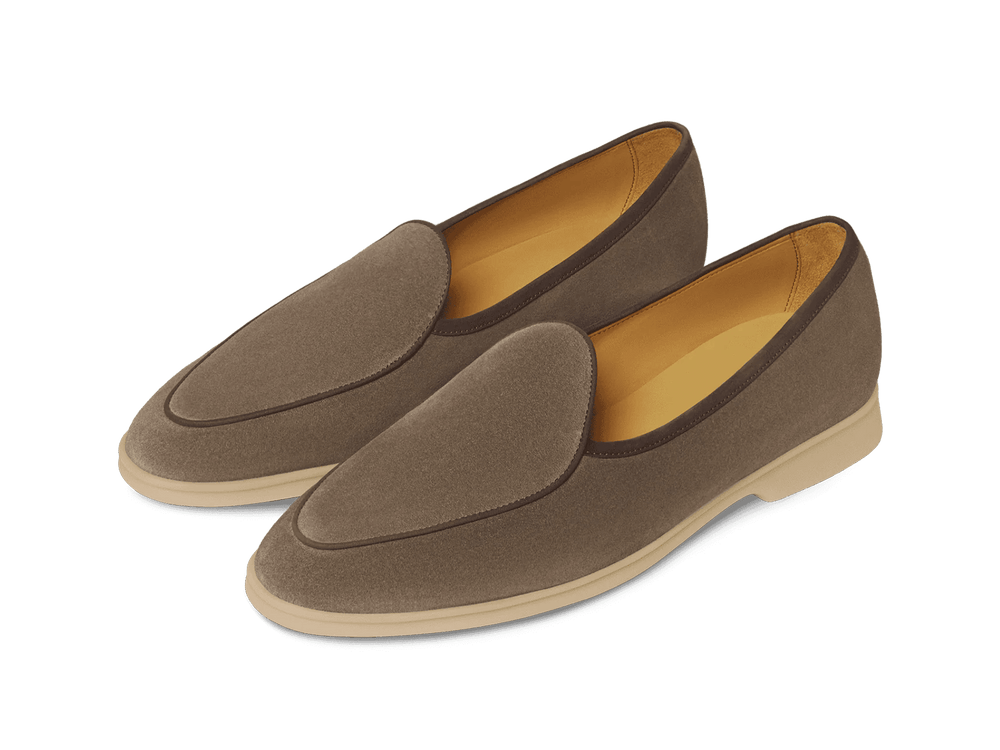Stride Loafers in Fiji Grey Glove Suede with Natural Sole