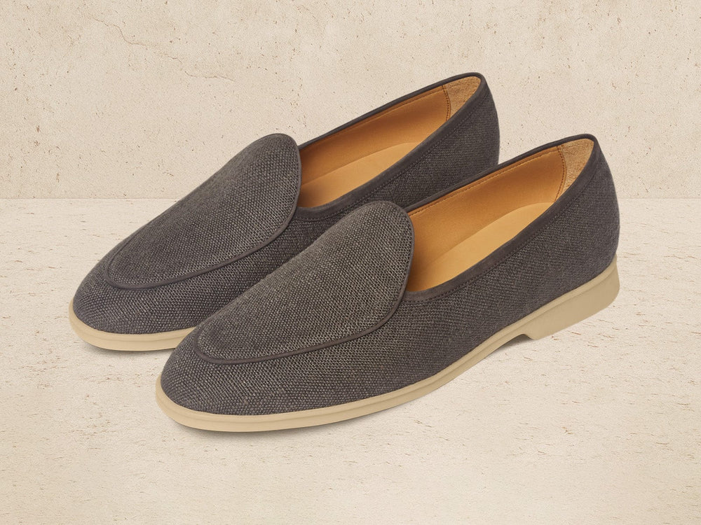 Stride Loafers in Fiji Grey Merlinen with Natural Sole