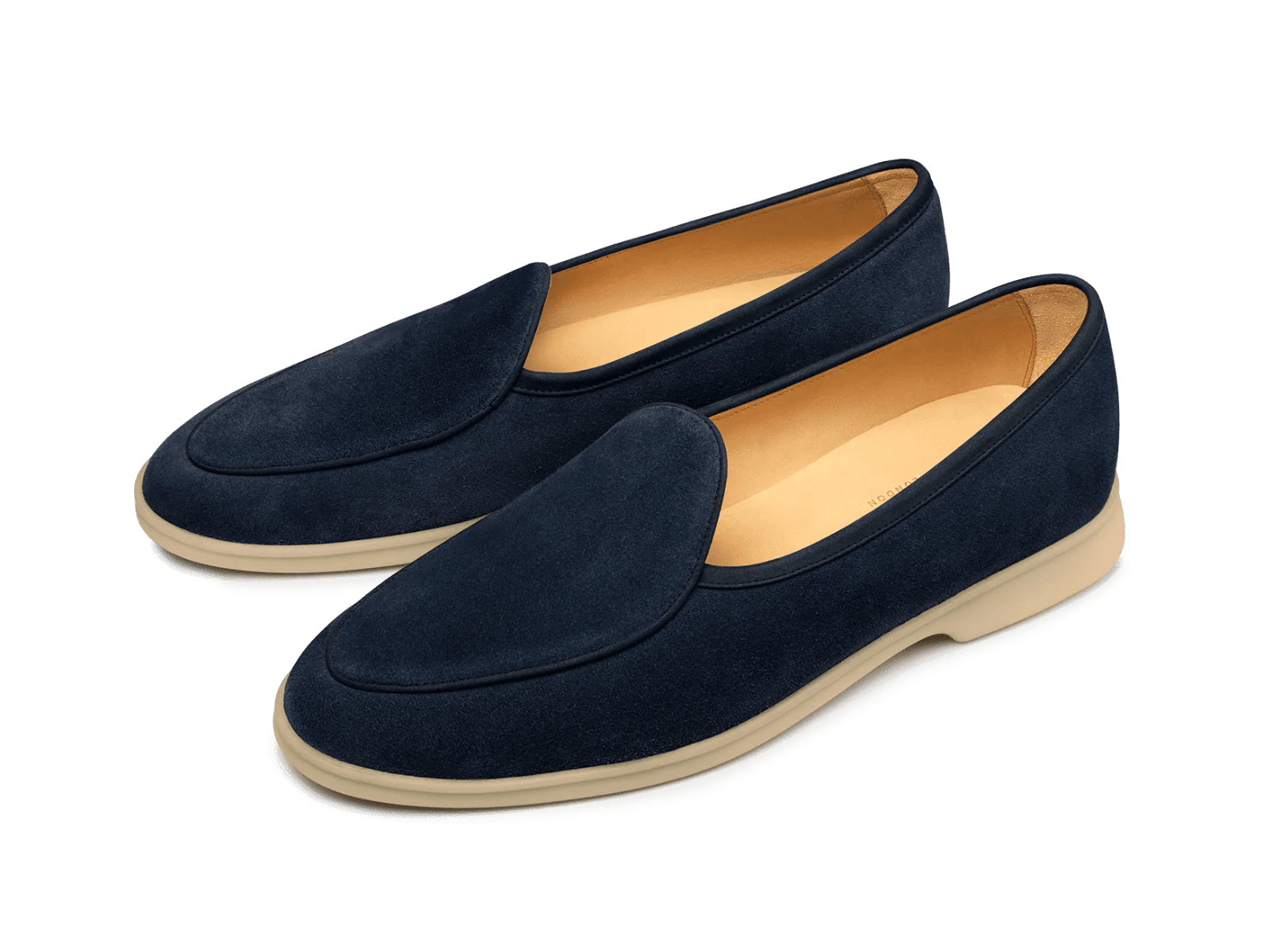 Stride Loafers in Midnight Navy Glove Suede Natural Sole