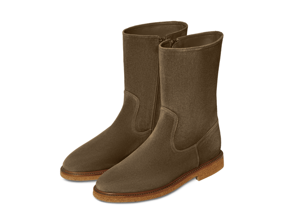 Treve Boots in Olivine Green Asteria Suede