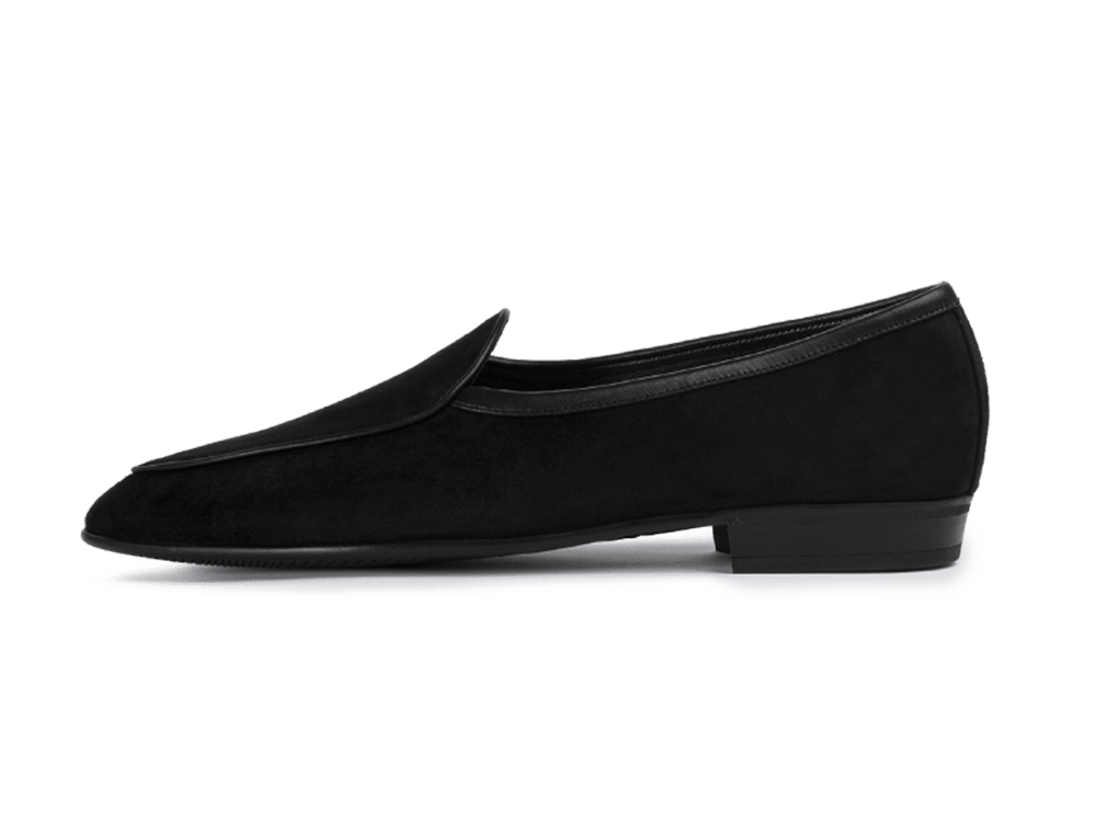 Sagan Rubber Loafers in Obsidian Black Asteria Suede