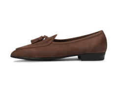 Sagan Rubber Tassel Loafers in Deep Taupe Asteria Suede
