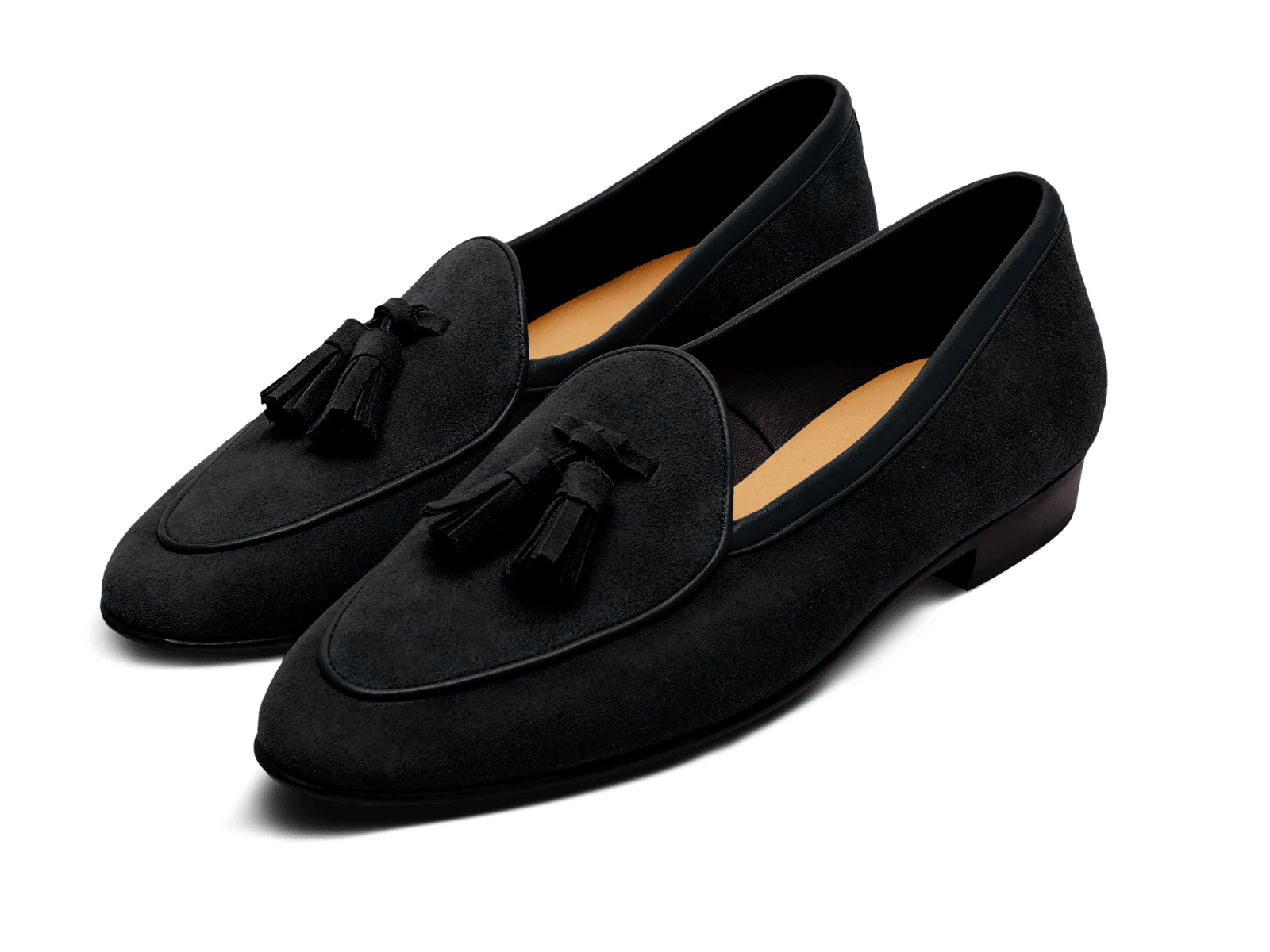 Sagan Classic Tassel Loafers in Obsidian Black Asteria Suede