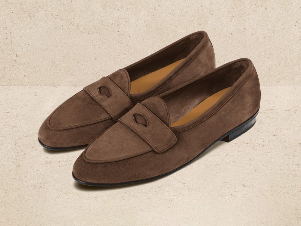 Sagan Rubber Ginkgo Loafers in Deep Taupe Asteria Suede