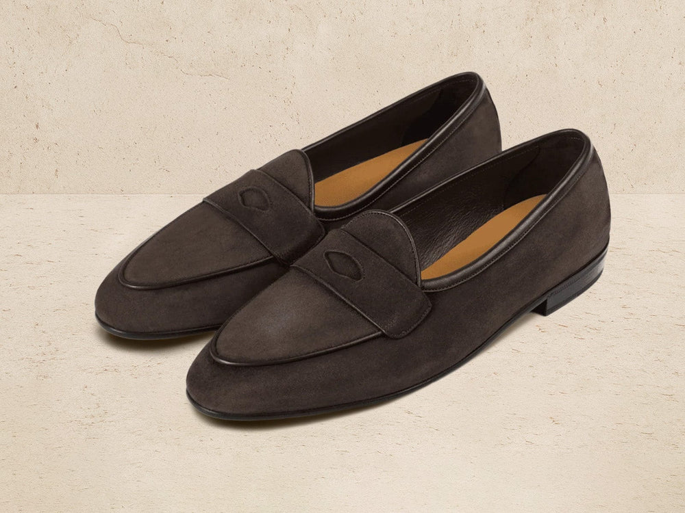 Sagan Ginkgo Loafers in Lusitanias Dark Brown Asteria Suede