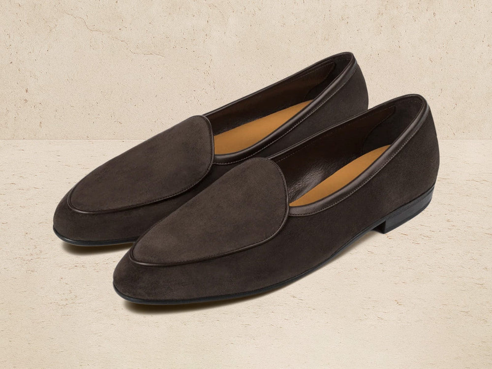 Sagan Rubber Loafers in Lusitanias Dark Brown Asteria Suede
