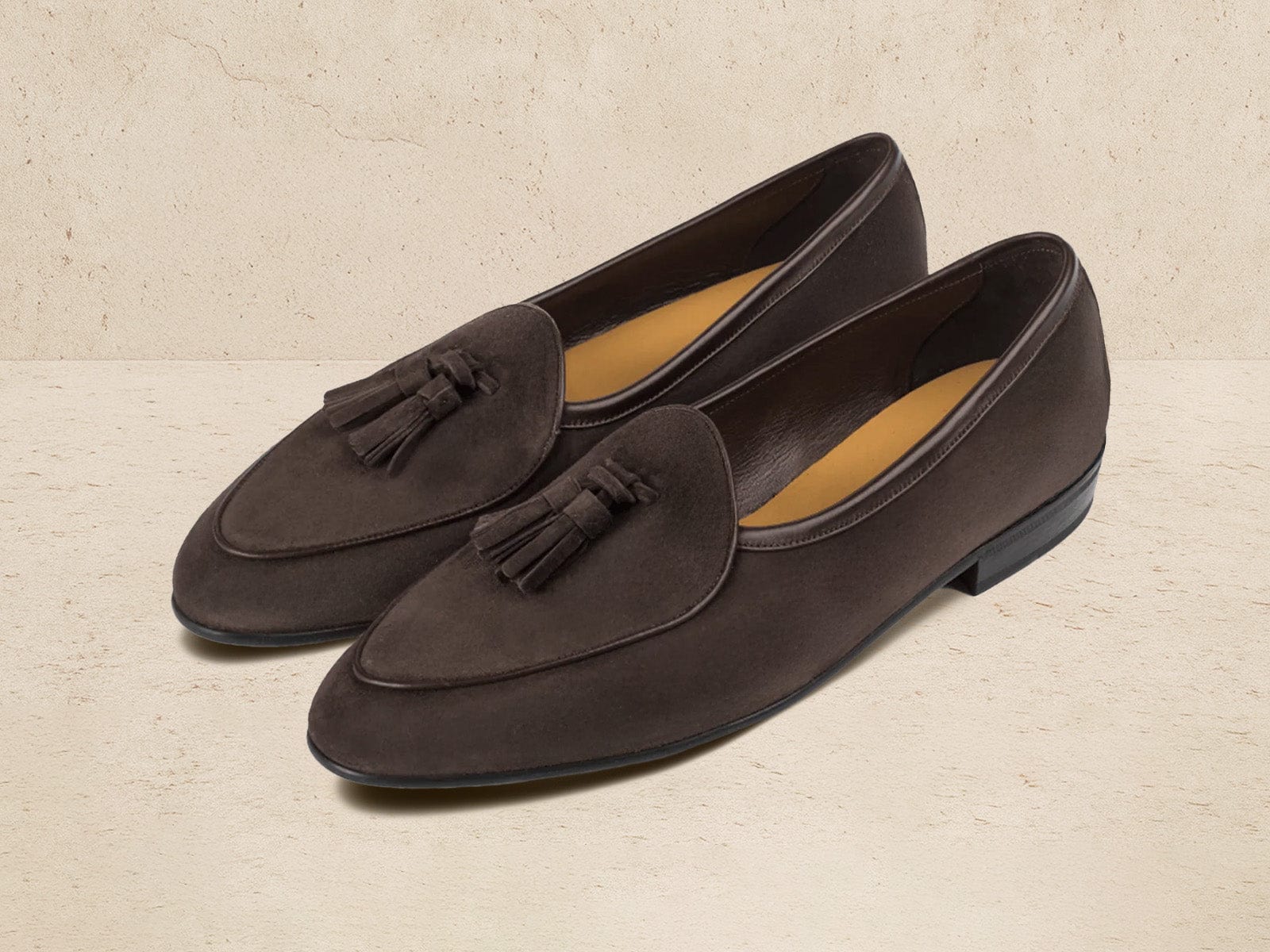 Sagan Rubber Tassel Loafers in Lusitanias Dark Brown Asteria Suede
