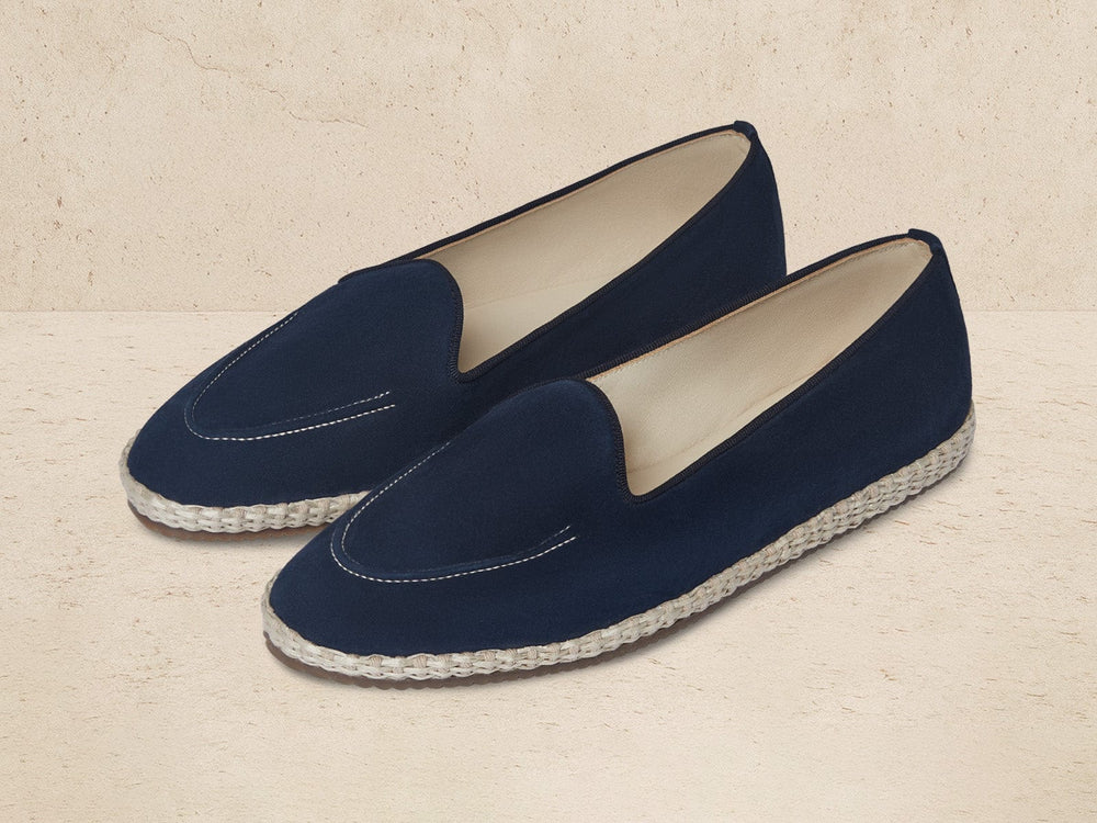 Calvi Espadrilles in Marina Navy Luxe Suede and Gros Grain