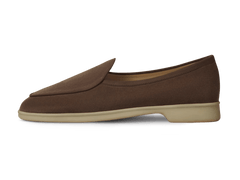 Stride Loafers in Deep Taupe Glove Suede Natural Sole