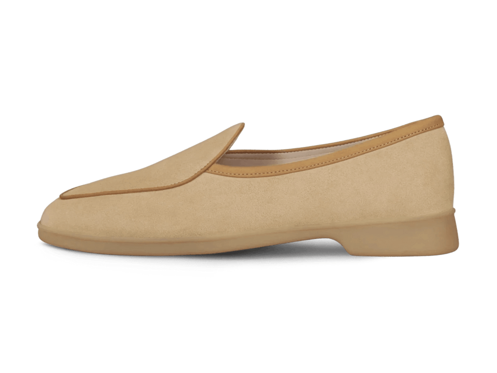 Stride Loafers in Tropez Beige Glove Suede Natural Sole