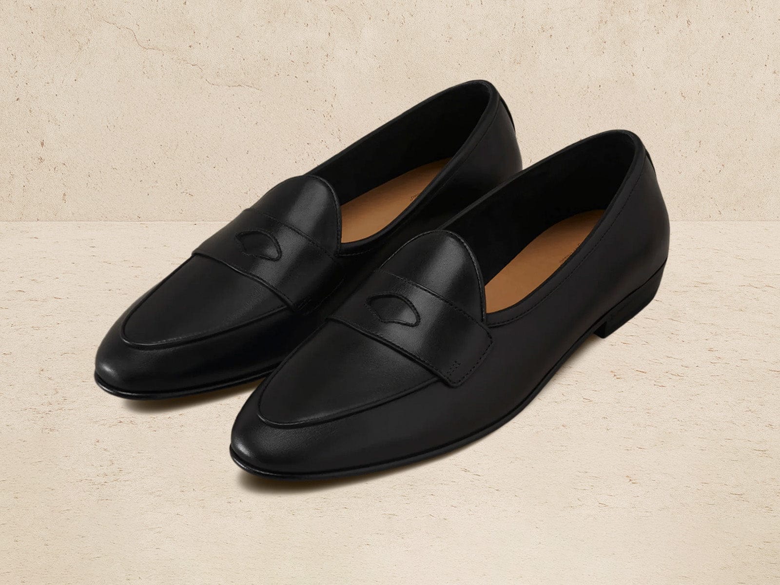 Sagan Rubber Ginkgo Loafers in Black Drape Calf