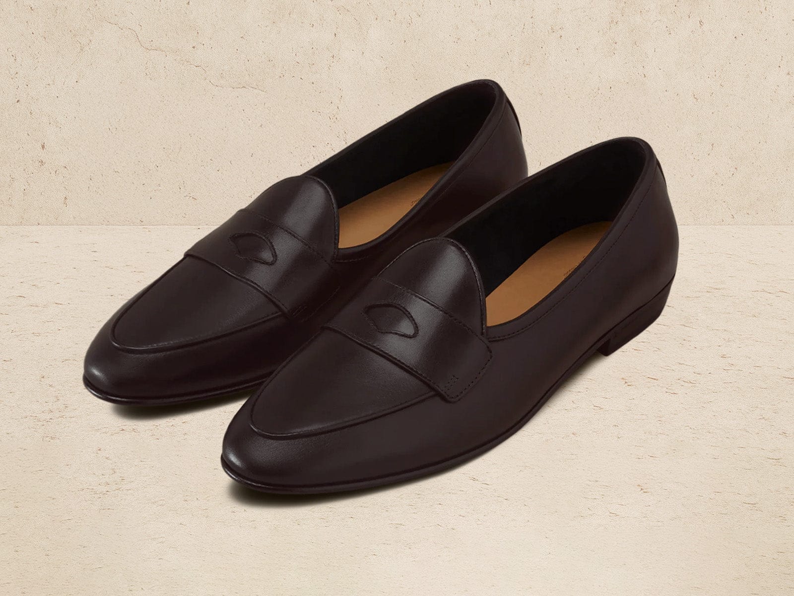 Sagan Rubber Ginkgo Loafers in Dark Brown Drape Calf