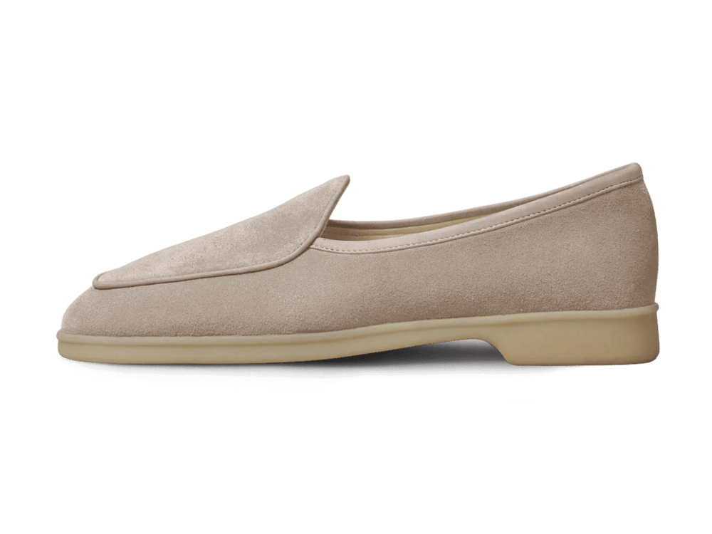 Stride Loafers in Sandy Grey Glove Suede Natural Sole