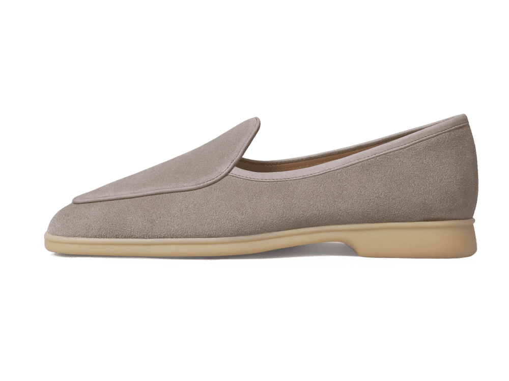 Stride Loafers in Sandy Grey Glove Suede Natural Sole