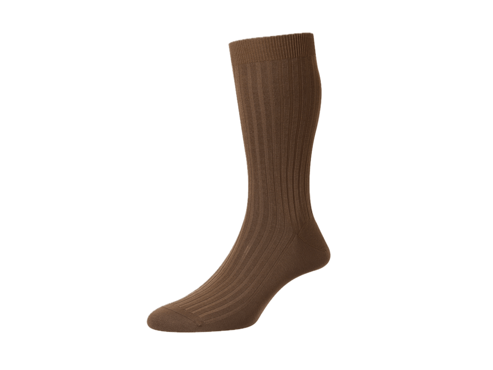 Cotton Socks in Mid Brown