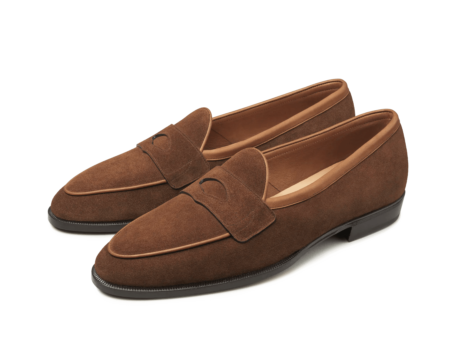 Grand Fenelon Penny Loafers in Tan Noble Suede