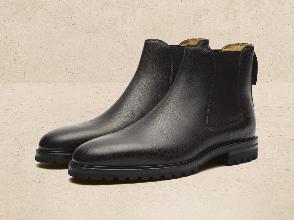 Ribot Boots in Dark Brown Hatch Grain Calf