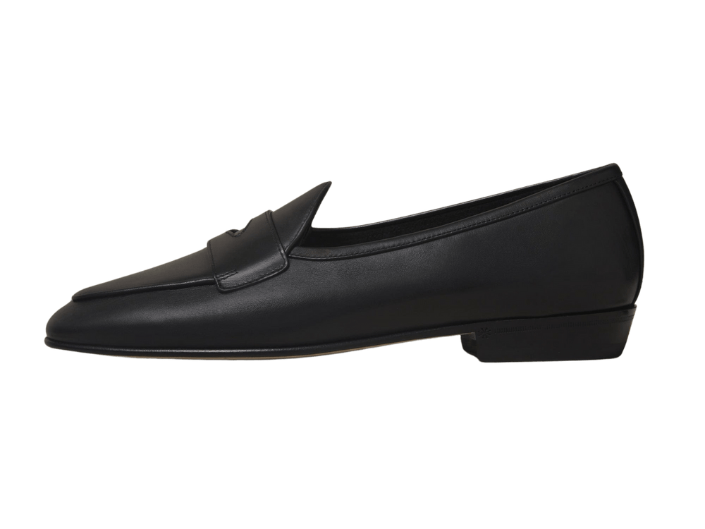 Sagan Classic Ginkgo Loafers in Black Drape Calf