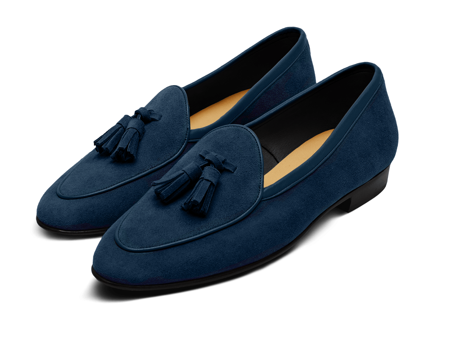 Sagan Classic Tassel Loafers in Lazuli Navy Asteria Suede Baudoin Lange