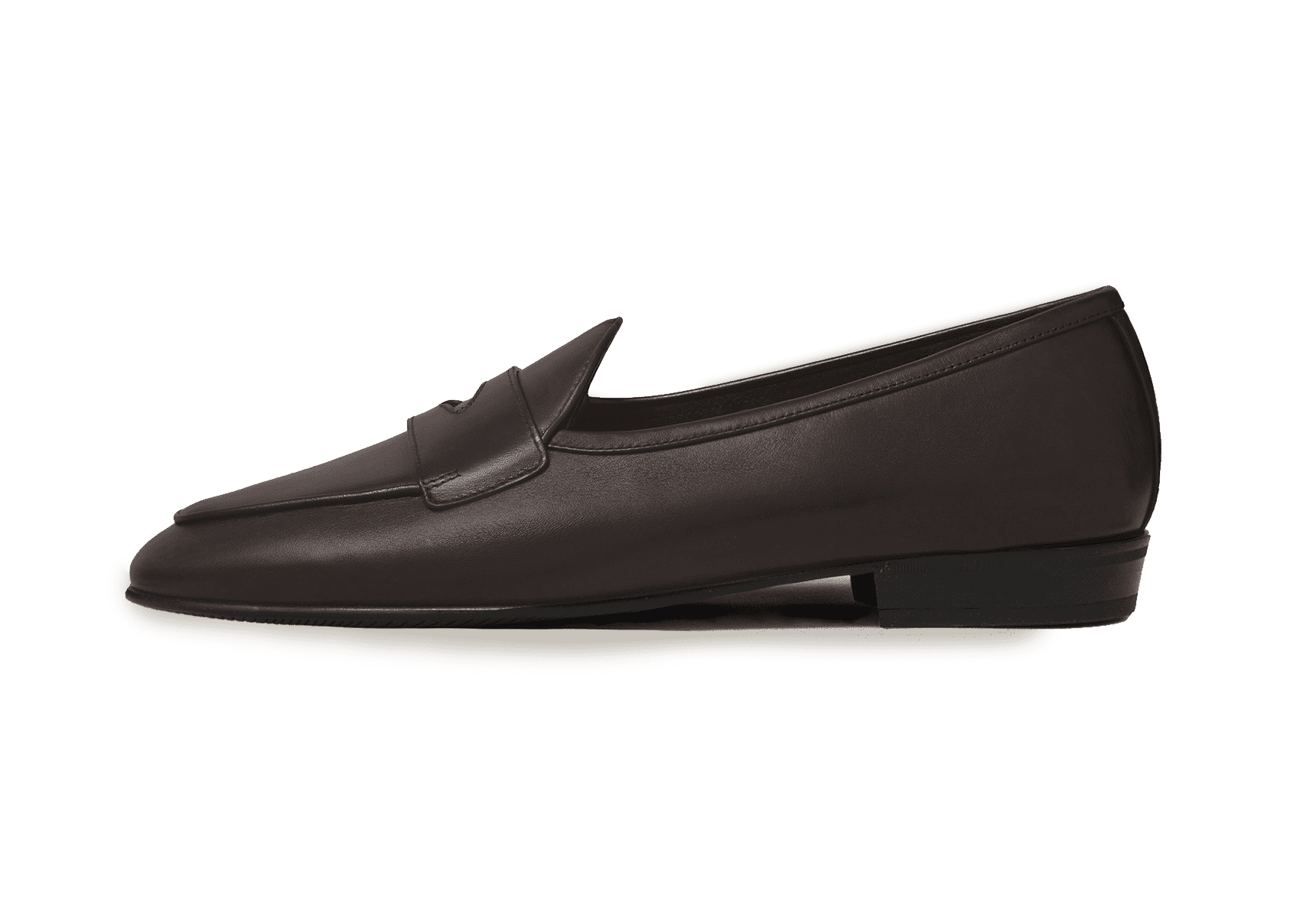 Sagan Rubber Ginkgo Loafers in Dark Brown Drape Calf