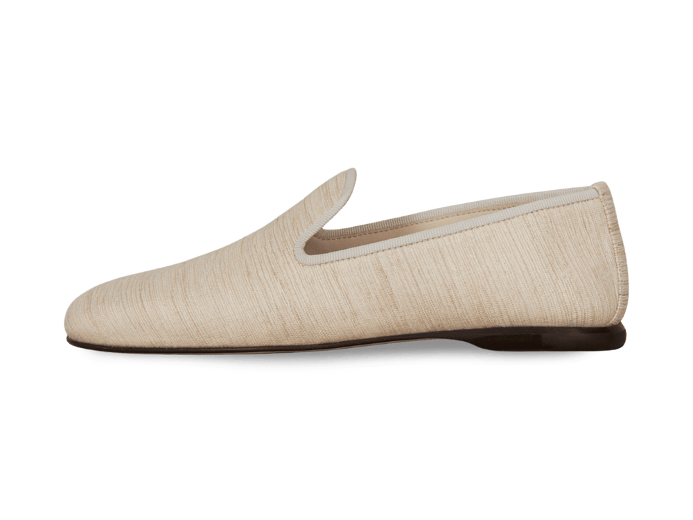 Fenice Loafers in Natural Silk and Gros Grain