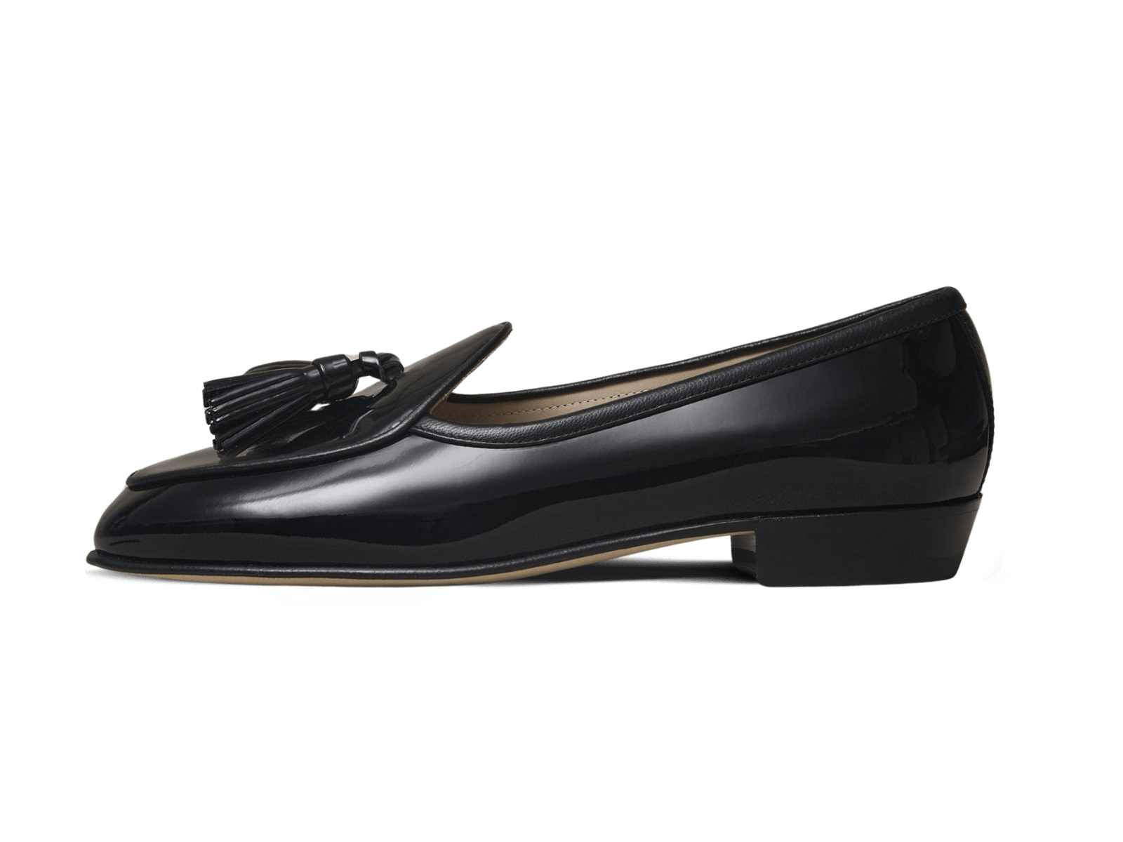 Sagan Classic Tassel Loafers in Black Patent